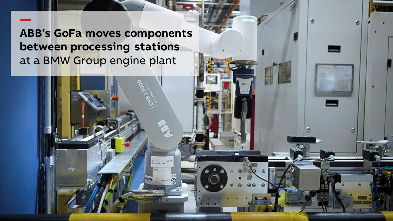 A BMW Group engine plant uses ABB’s GoFa to move components between processing stations
