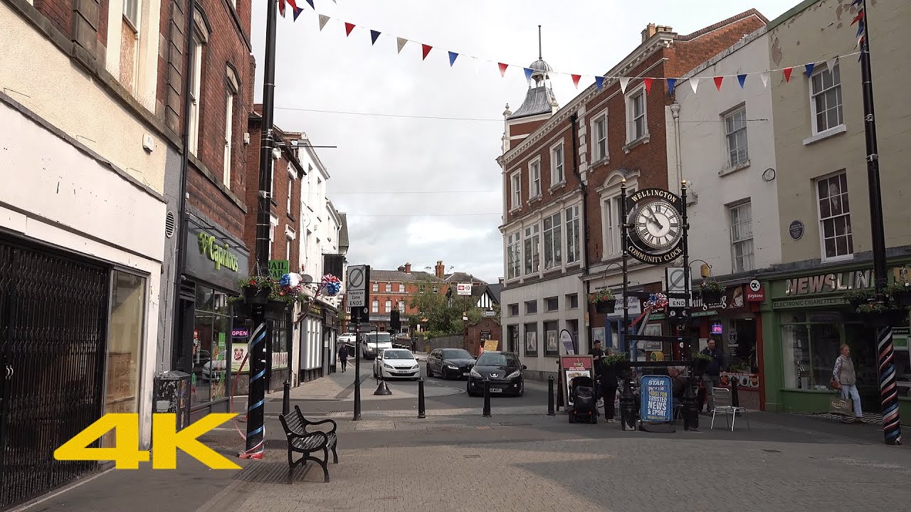 Wellington, Shropshire Walk: Town Centre【4K】