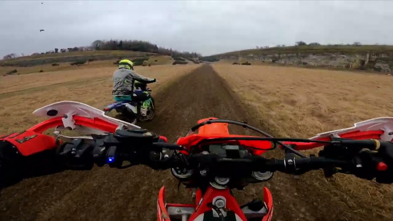 FIns 1st ride on his sherco se125 at a very sliprey spaunton quary 8 2 25