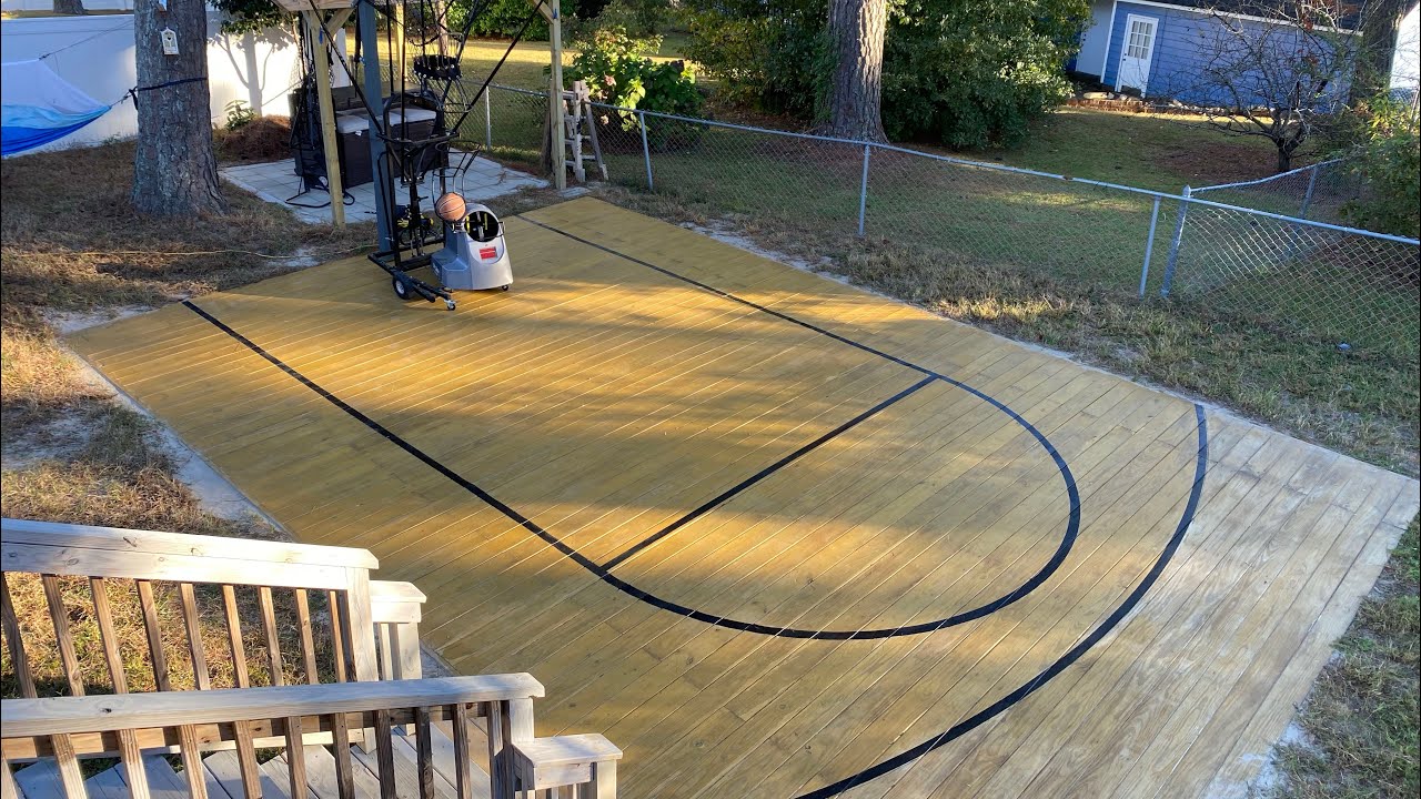 ￼ Outdoor wooden diy backyard basketball court Step-by-step instructions￼￼