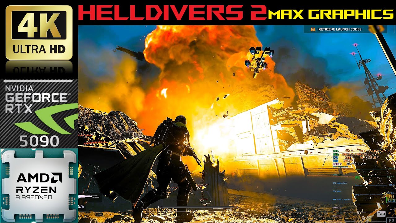 [4K] HELLDIVERS 2 - Nvidia RTX 5090 AMD Ryzen 9950x3D 