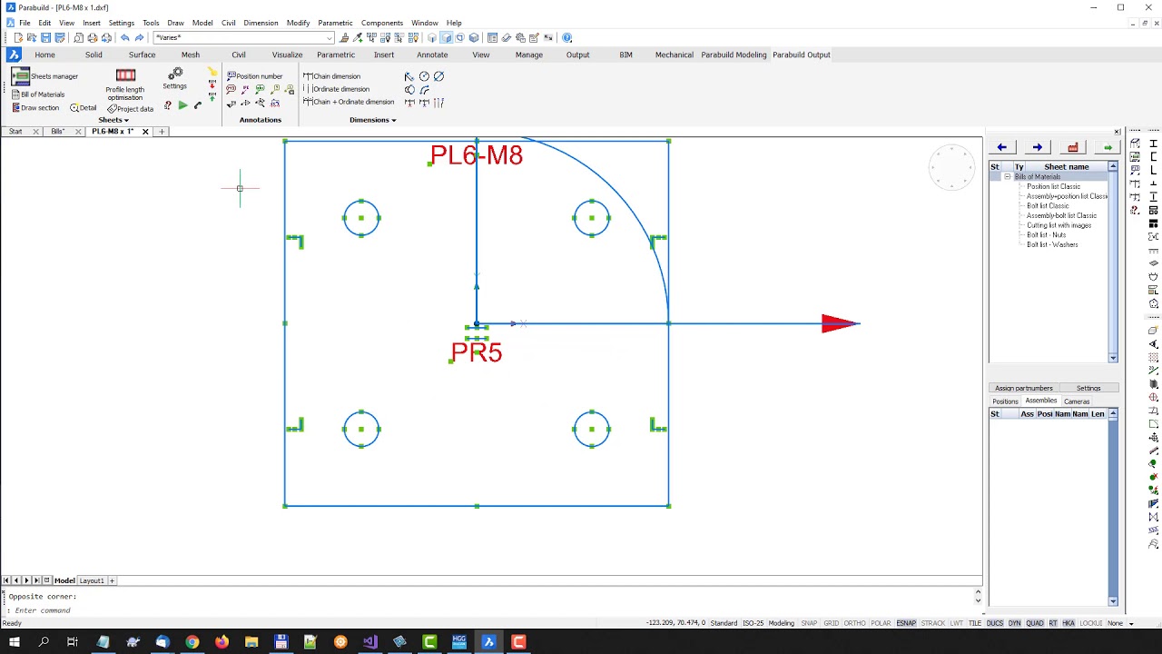 Parabuild Exercise E1 : Bills and CNC files
