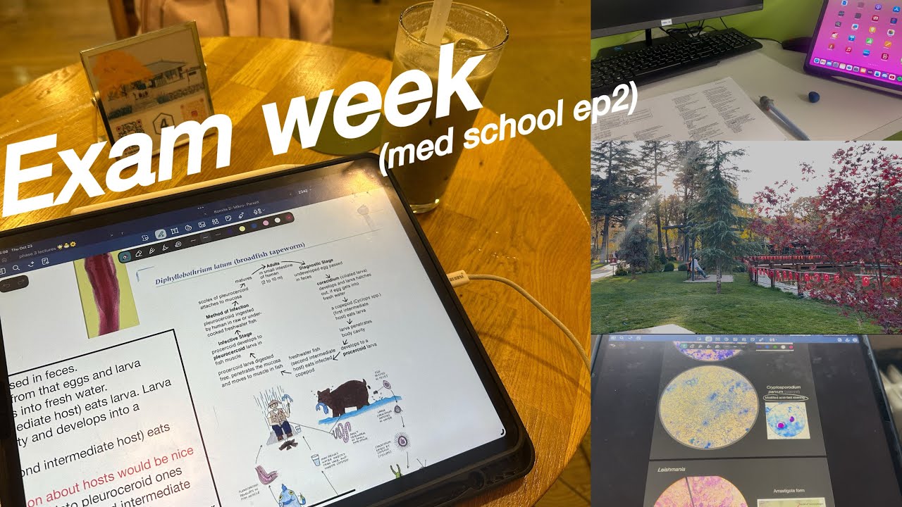 A chaotic exam week of a med student pulling all nighters and overdosing on caffeine- study vlog 