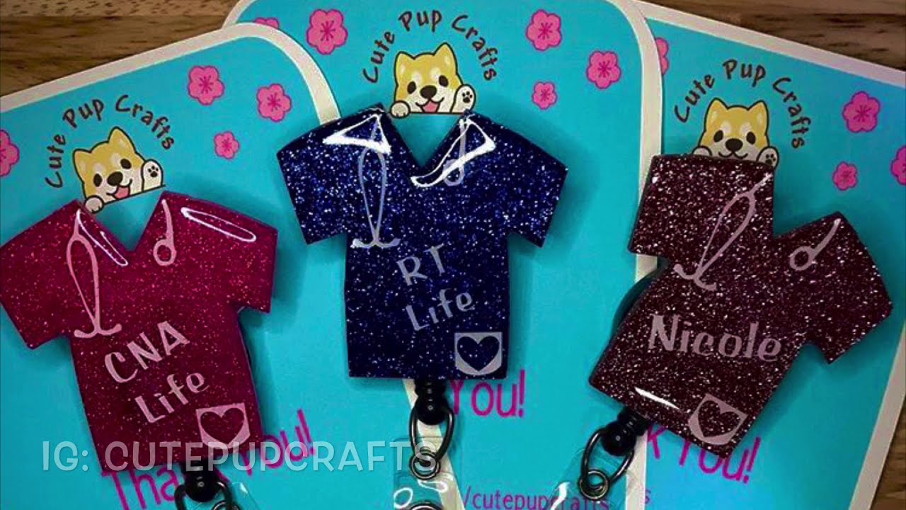Mini Scrub Top Badge Reel