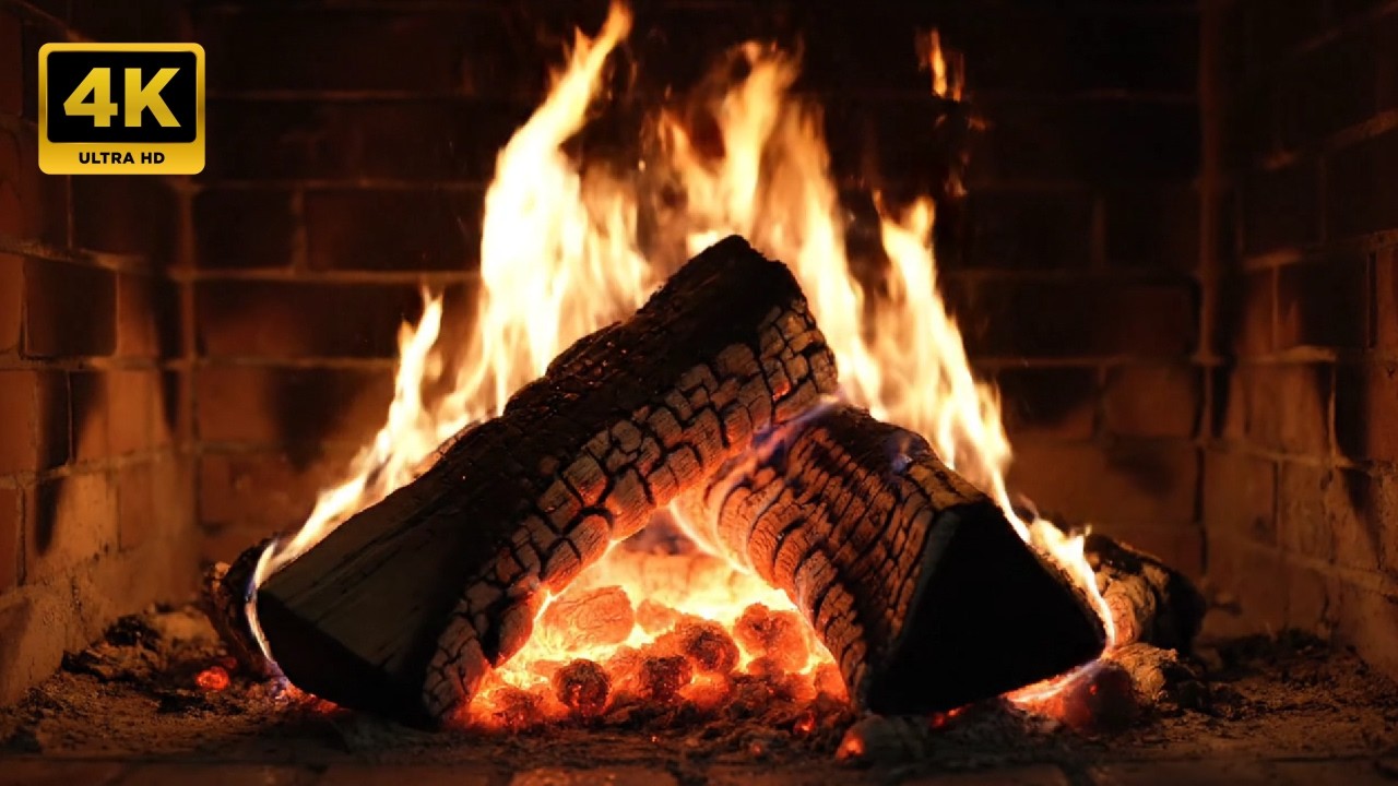 Relaxing Fireplace 10 Hours – Crackling Fire Sounds for Sleeping #6