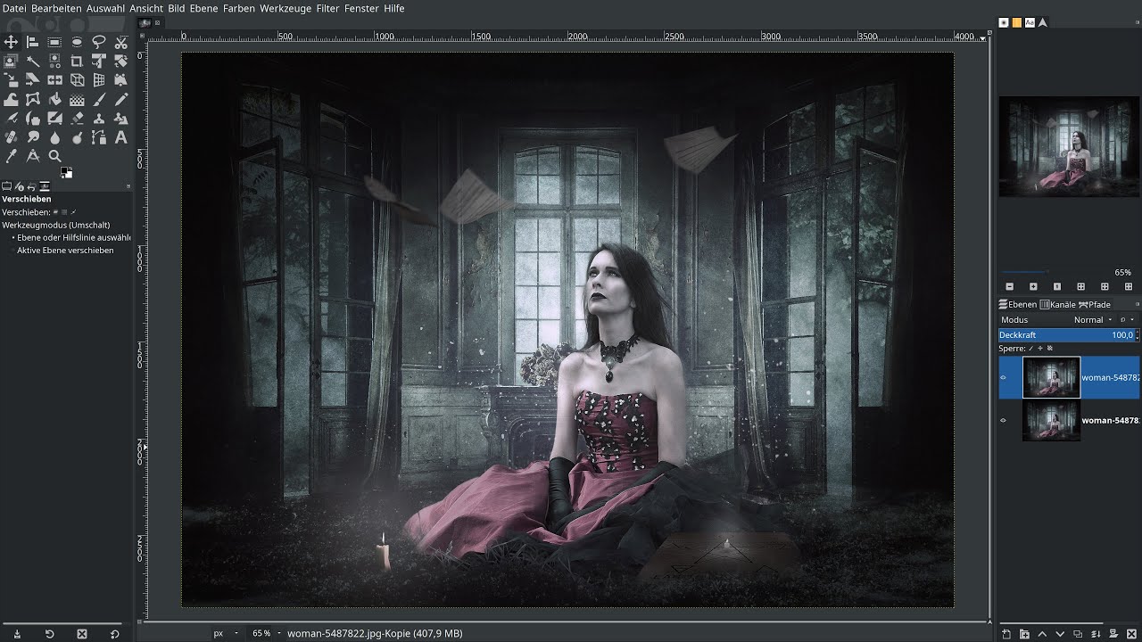 GMIC-QT Plug-In 2.9.7 - Guided Light Rays - in Gimp 2.10.24