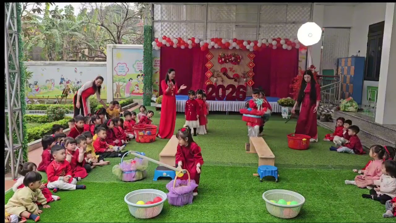 Các bạn nhỏ Trường mầm non ĐLTT Hoa Hồng chơi trò chơi ngày tết 2026 ❤️