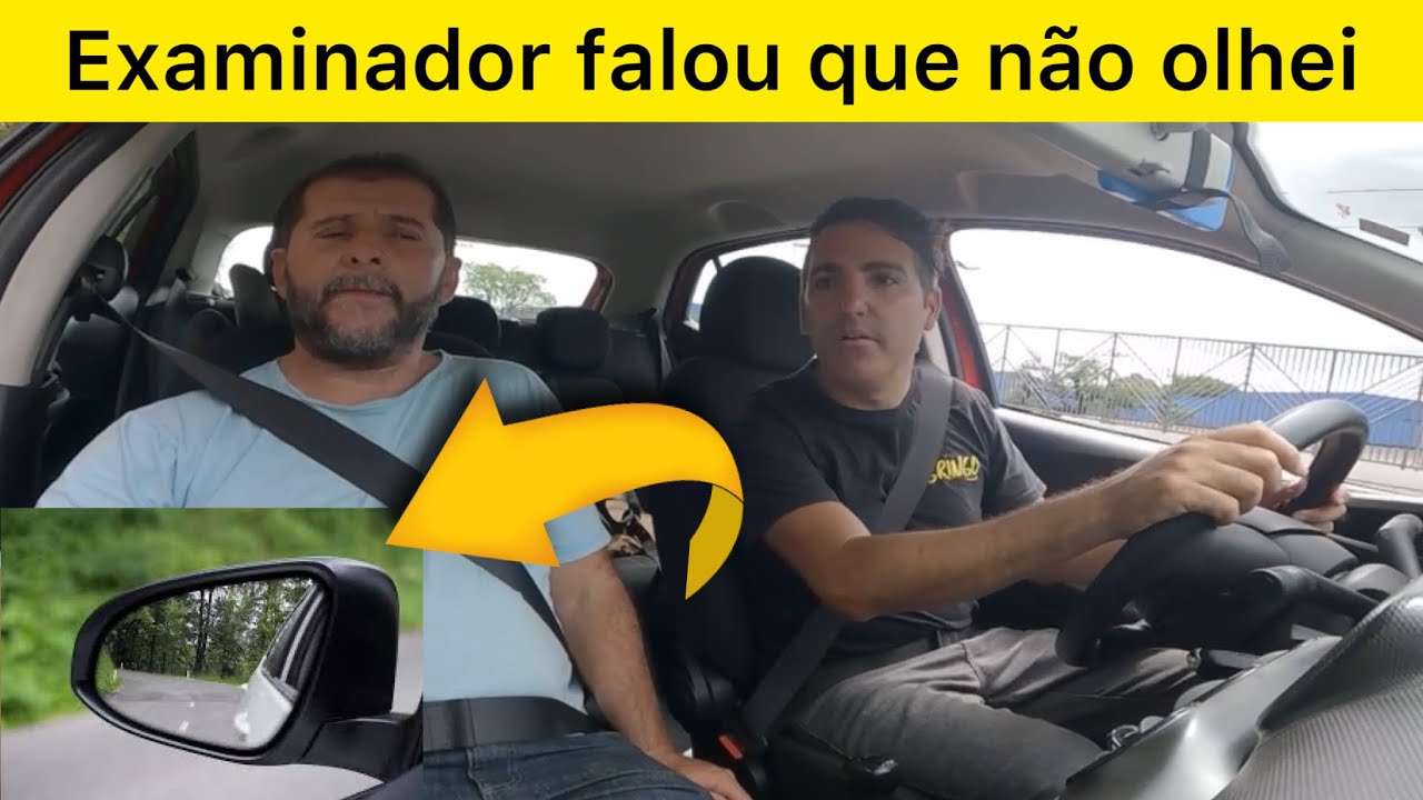 Momento certo de olhar no retrovisor - Simulação de exame na área de exame
