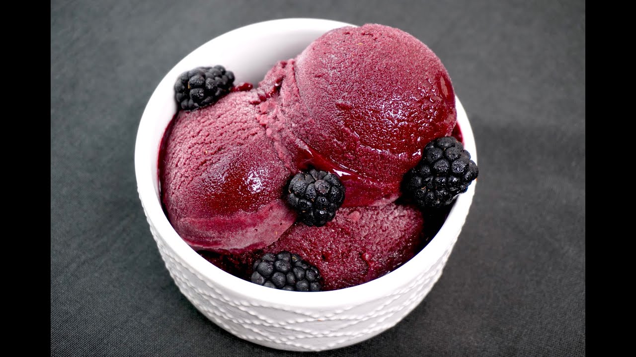 Easy DIY Blackberry Sorbet Recipe - no ice cream machine needed