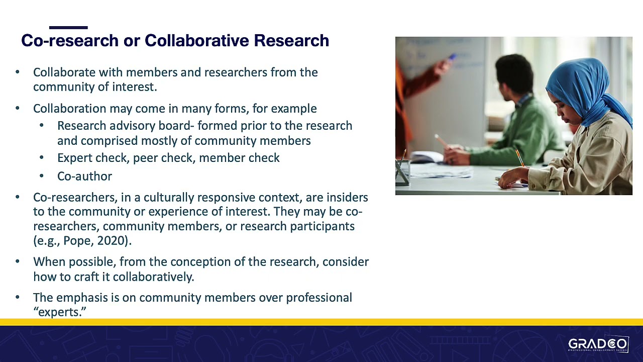 Culturally Responsive Qualitative Co-Research and Collaborative Research