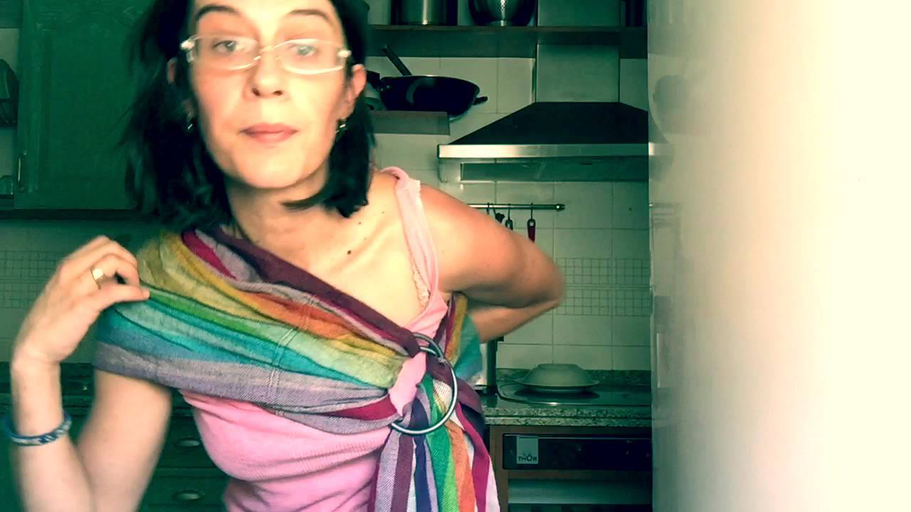 Ring sling portage dos nouveau né ( ring sling back carry new born )