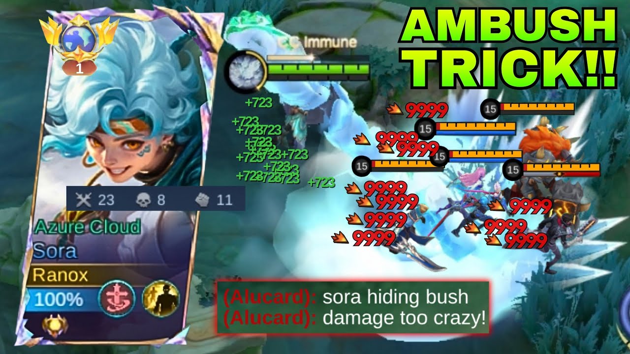 23 KILLS!🔥 SORA SECRET AMBUSH TRICK DOMINATES MATCH! (100% broken) - Mobile Legends