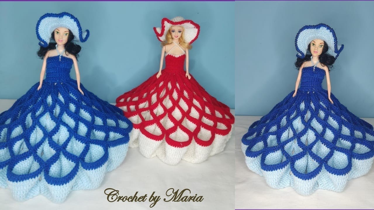 Vestido de muñeca tejido a crochet paso a paso, fácil de hacer