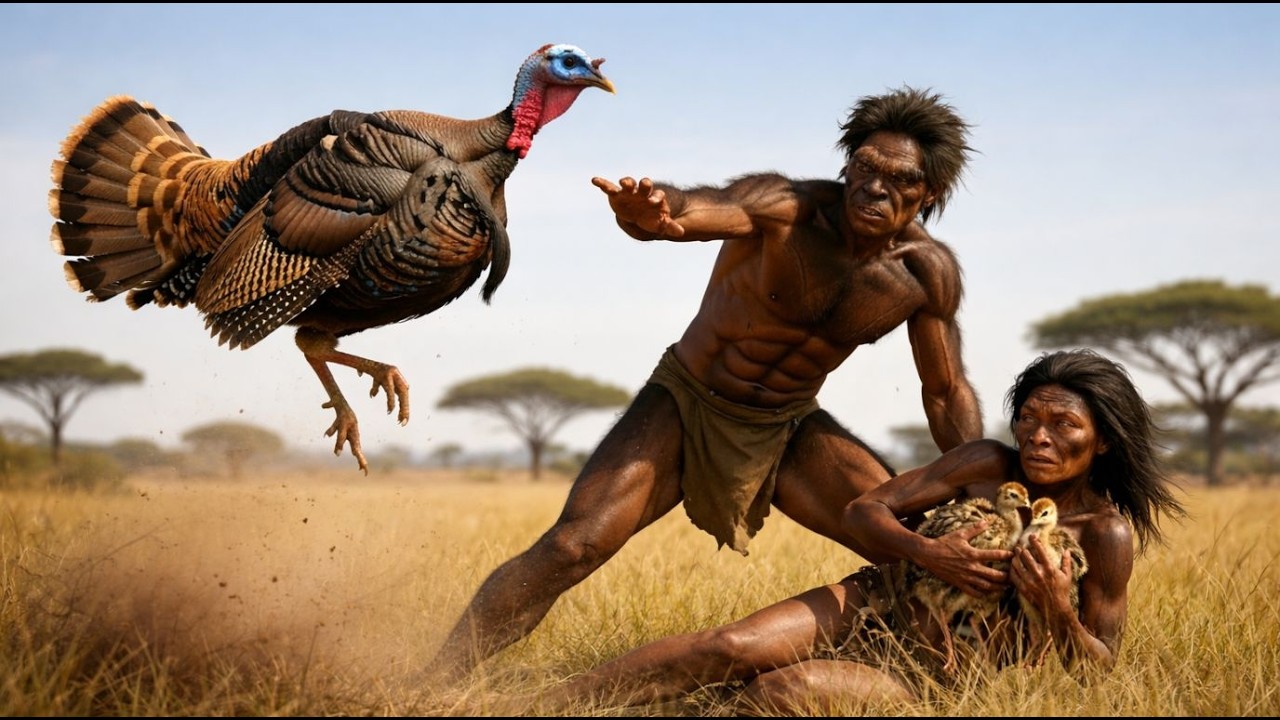 2.3 Million Years Ago | Homo Habilis vs The Giant Terror Bird – A Prehistoric Showdown