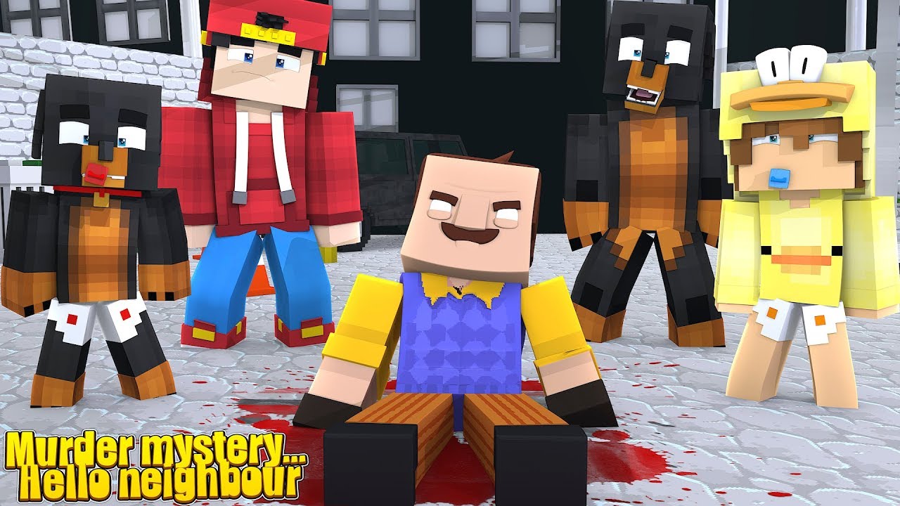 Minecraft THE MURDERED ONES - DONUT THE DOG IS THE MURDERER & MURDERS HELLO NEIGHBOUR!!