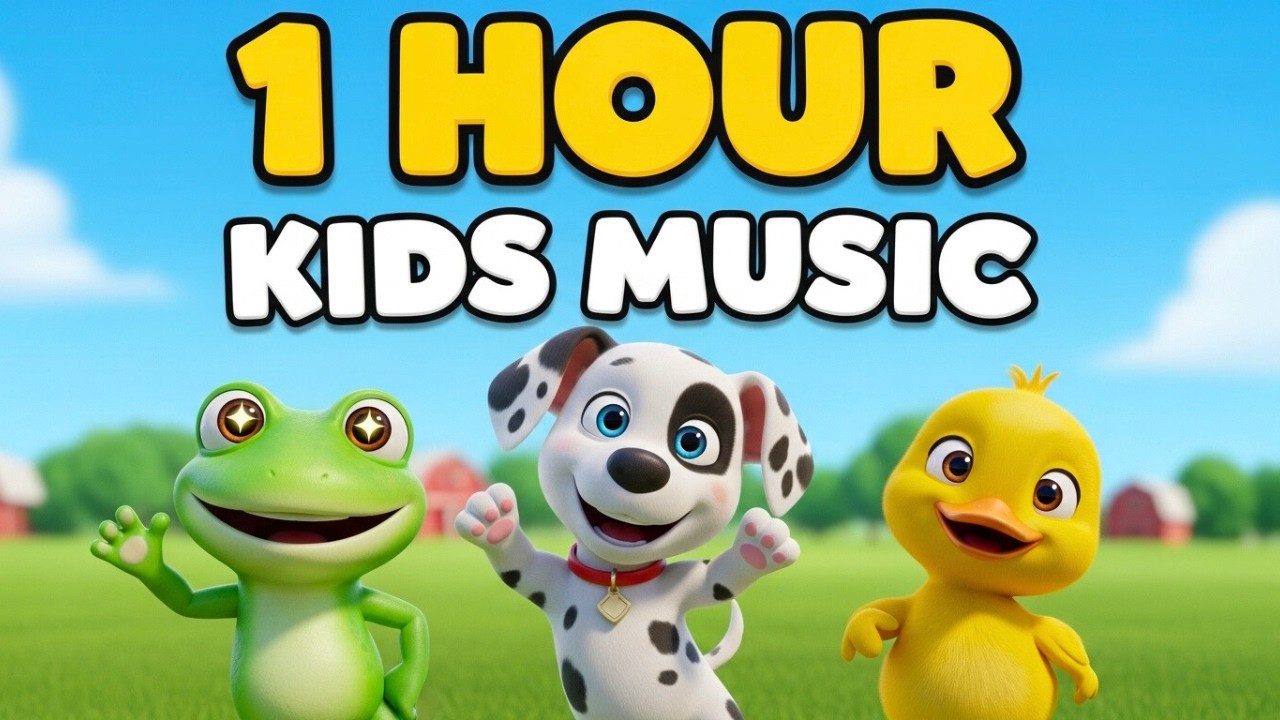 1 HOUR of Kids Music! 🐸🐶🦆 Fun Farm Songs Nonstop