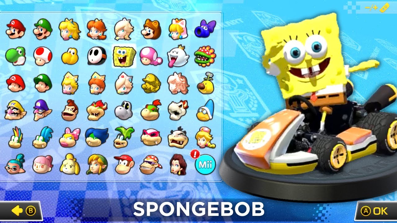 What if you play as SPONGEBOB in Mario Kart 8 Deluxe? (Lightning Cup)
