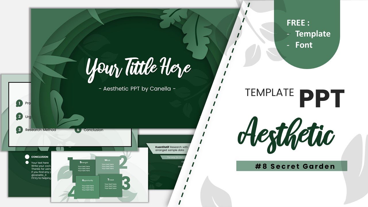 Aesthetic PPT #8 Secret Garden || Free Download PPT || Canella