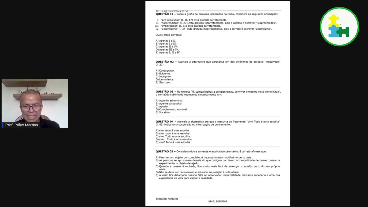 Aula demonstrativa do Curso de Resolução de 300 questões de concursos para professores