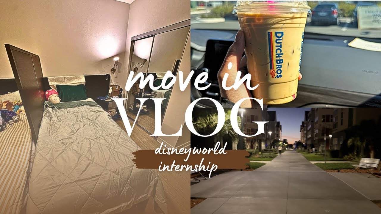 move in day!! moved 14 hours from home | disney world internship 🩷
