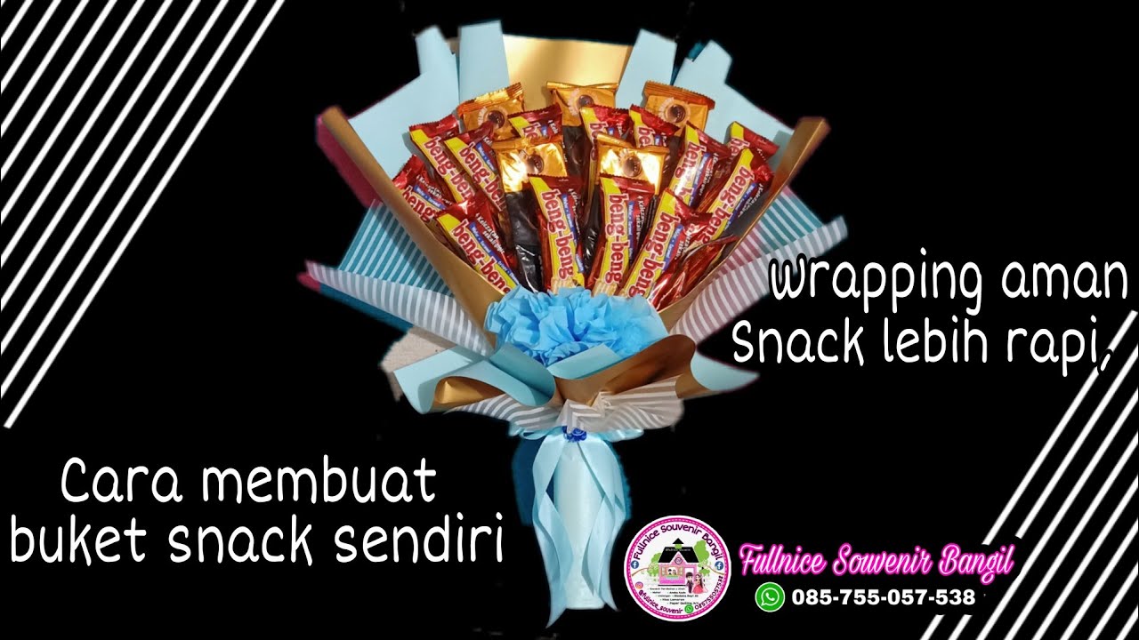 Cara membuat buket snack sendiri & lebih rapi | snack tertata rapi | wrapping mudah |