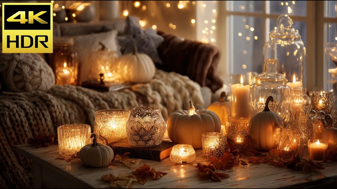 Cozy Autumn Hygge Ambience &ndash; Candles, Pumpkins & Relaxing Music