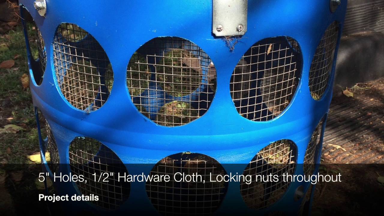 DIY, homemade, Compost sifter, Trommel screen, Kobalt cement mixer, Soil mixer