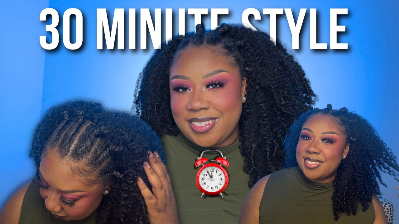 Easy 30 minute Protective Style| How to Blend a Half Wig with Natural Hair