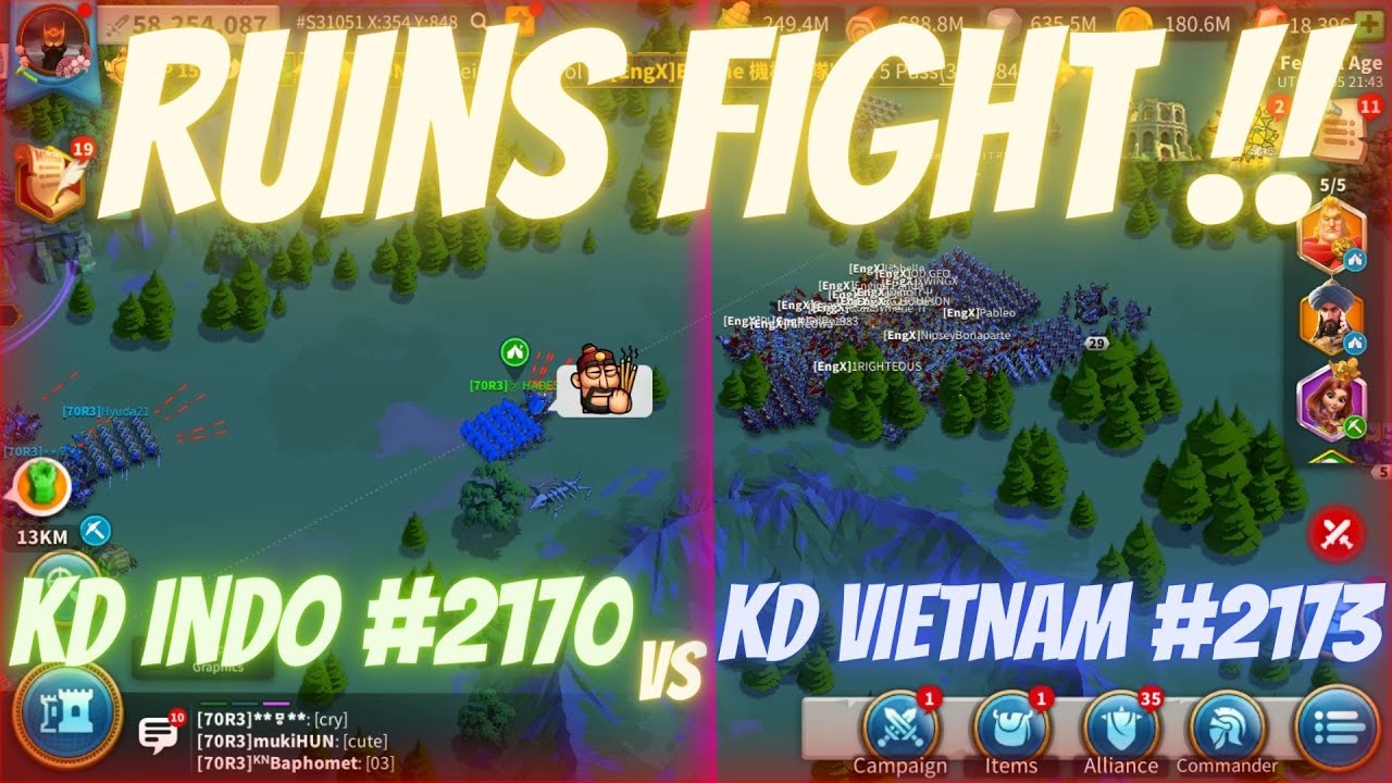 EPIC WAR RUINS #3 KVK 3 INDONESIA KINGDOM #2170 VS VIETNAM KD #2173 | RISE OF KINGDOMS