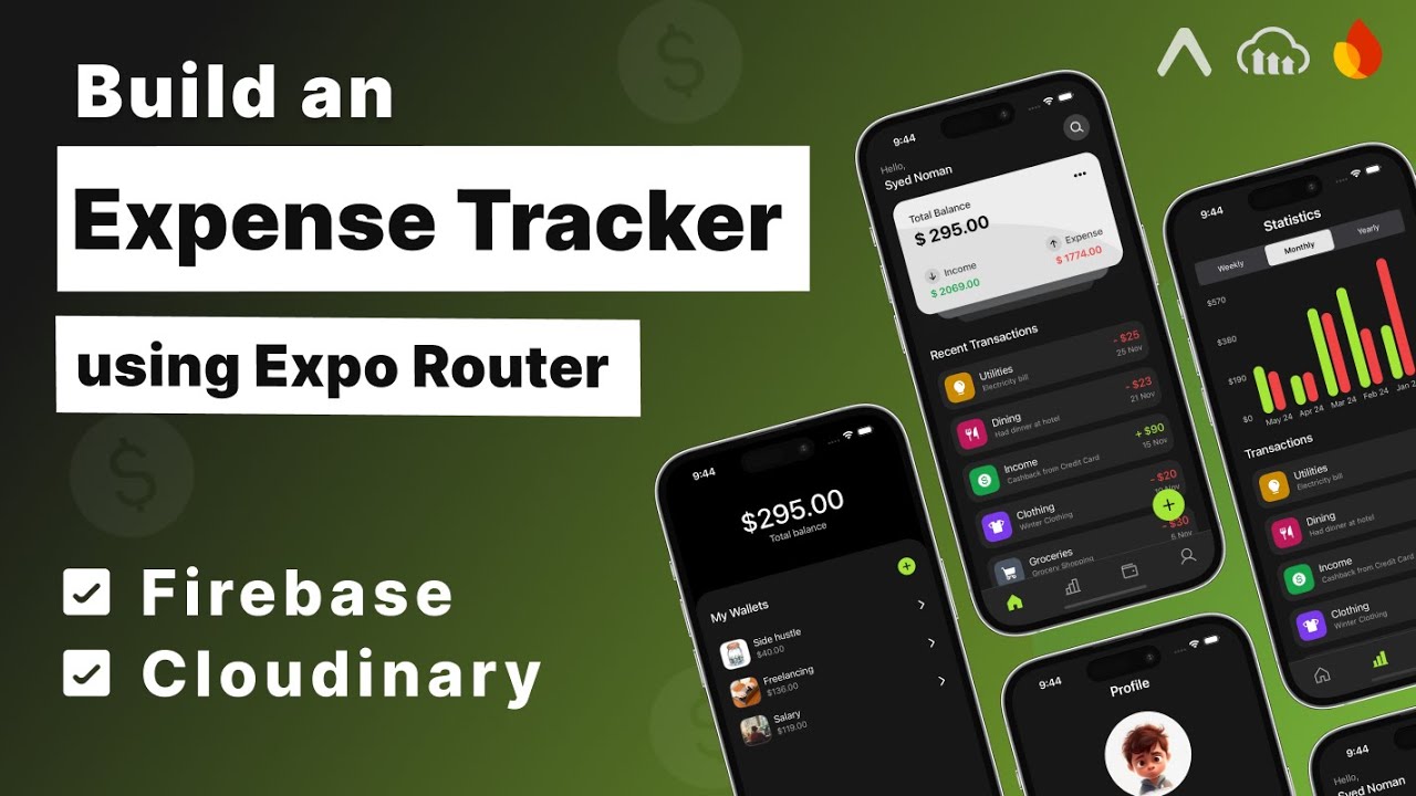 🔴 Build an Expense Tracker App with Expo Router | Firebase | React Native Tutorial for Beginners
