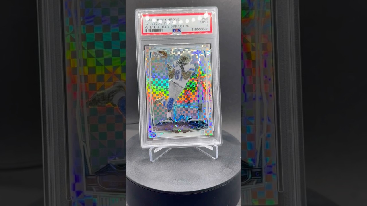 2014 Topps Chrome Calvin Johnson Xfractor PSA 9 