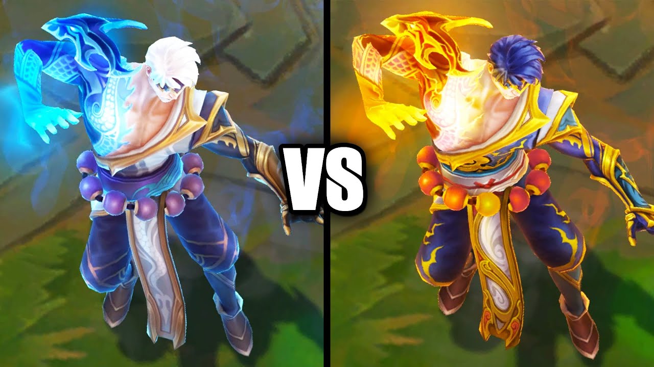 Storm Dragon Lee Sin VS Mythic Chroma Skins Comparison (League of Legends)