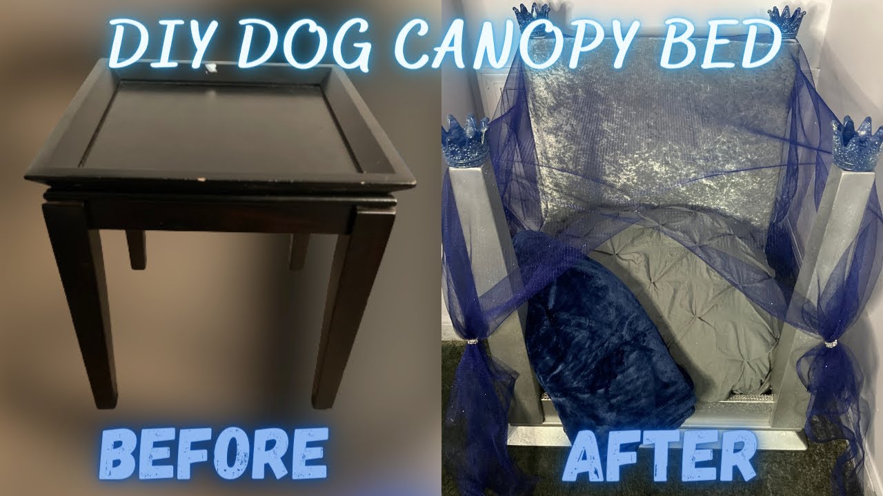 DIY Project|| I Turned A Goodwill End Table Into A Canopy Dog Bed!