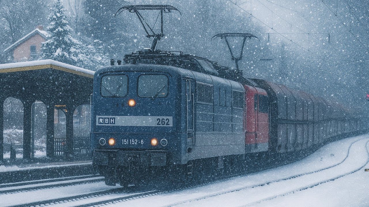 ПРОБЛЕМЫ РАЗГОНА трех локомотивов с 4000 тонн угля в снегу