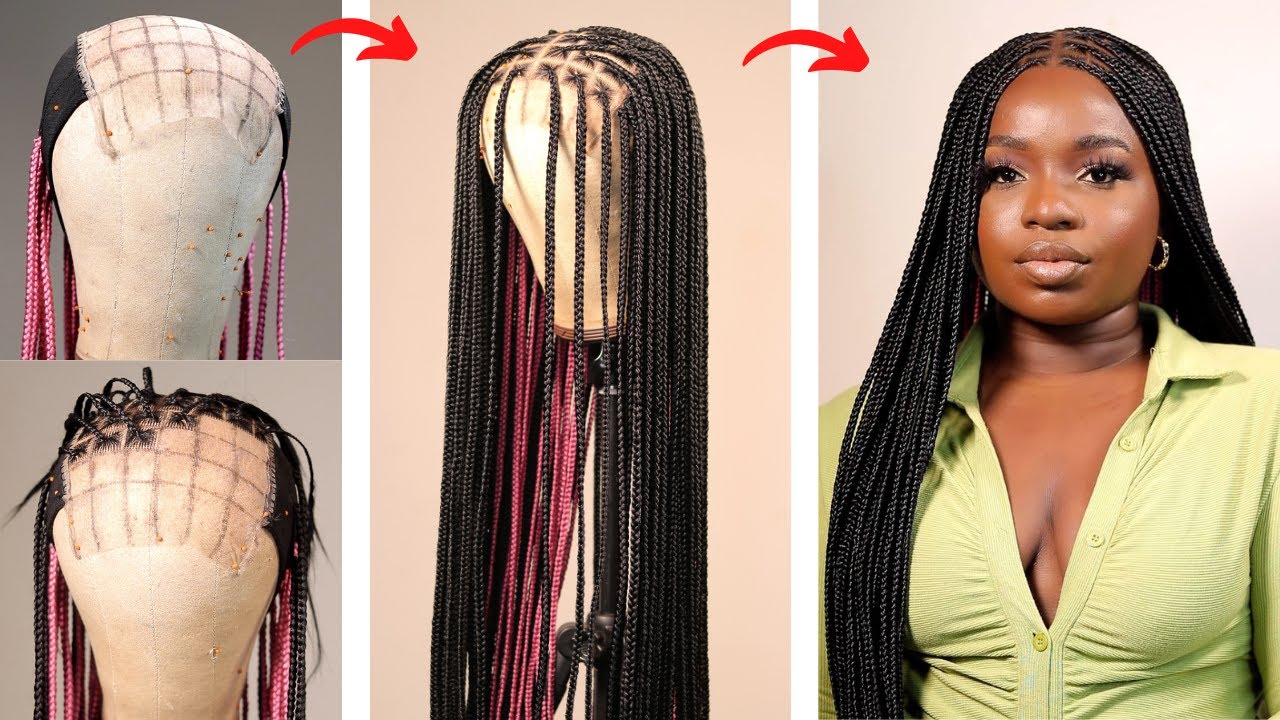 DIY CROCHET KNOTLESS CLOSURE BRAIDED WIG | HOW TO DIY YOUR OWN CLOSURE