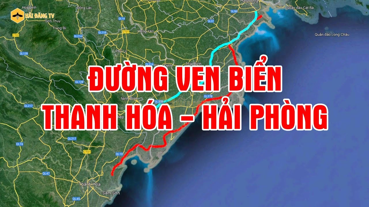 Bản đồ hướng tuyến đường ven biển Thanh Hóa - Hải Phòng