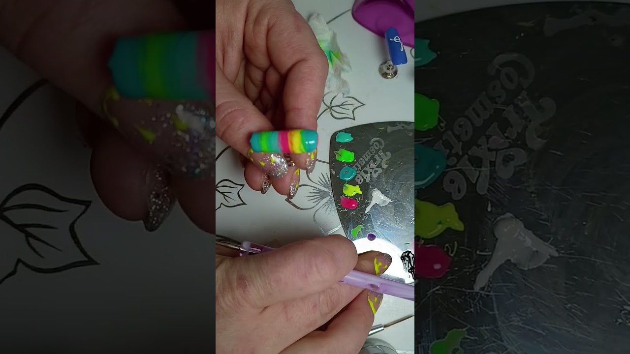 Dirty Ombre Freestyle with Stars and Clouds 