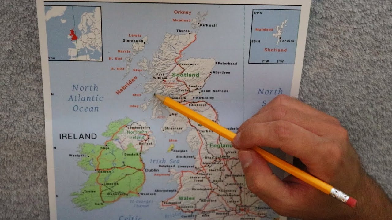 Map of the United Kingdom | Naming Locations (ASMR)