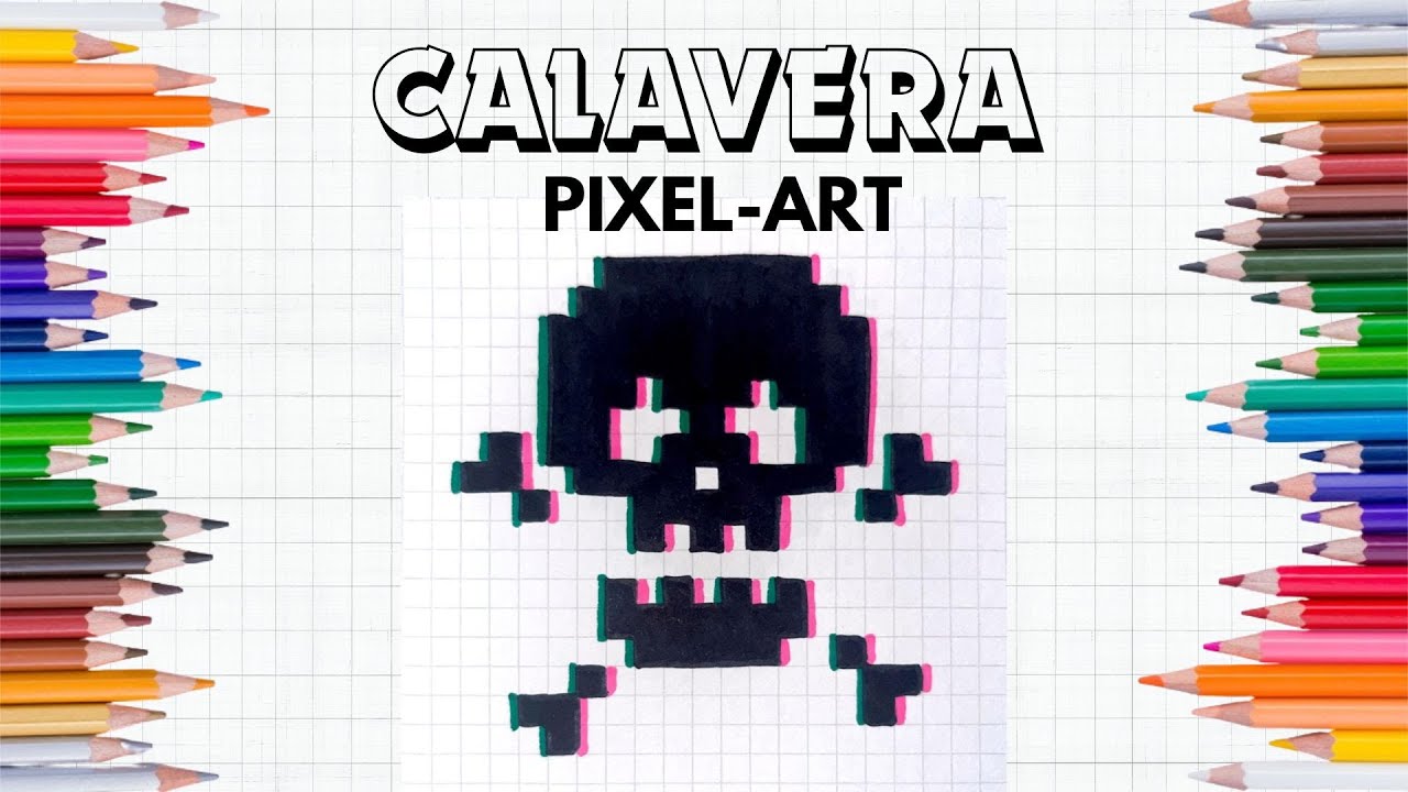 Como Dibujar una Calavera en Pixel Art - How To Draw a Skull #pixelart #skull #halloween #glitch