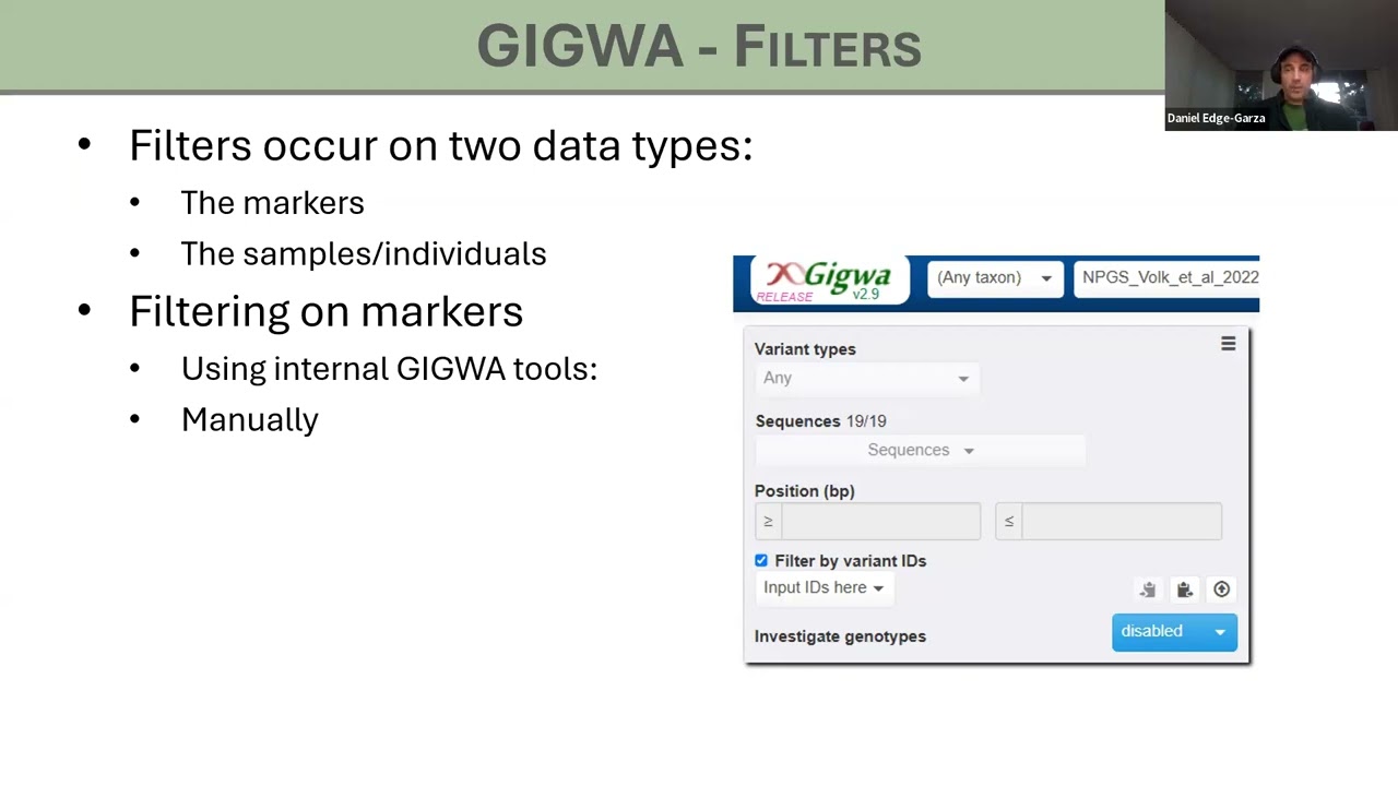 How to use GIGWA in MainLab Databases
