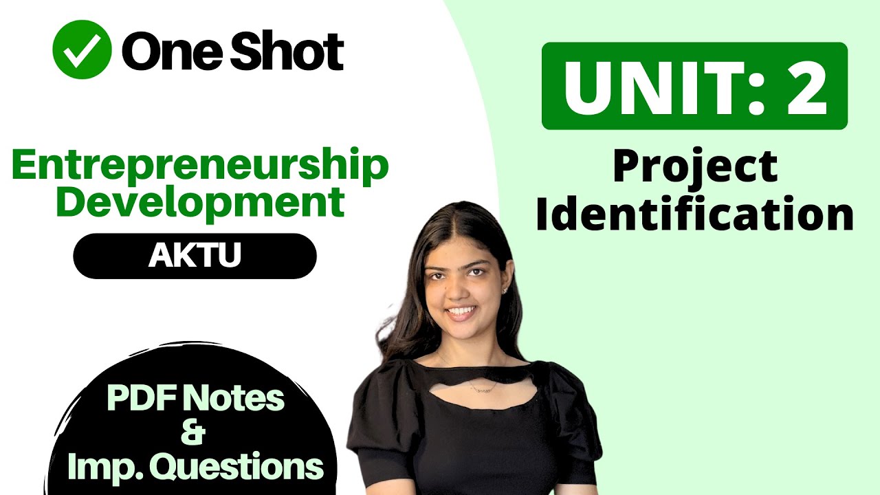 Entrepreneurship Development AKTU One Shot Unit 2 🔥 PDF Notes & Important Questions