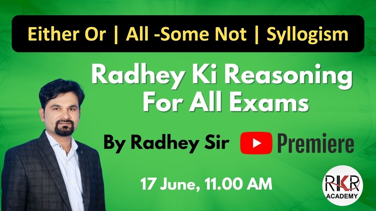 Either Or I All - Some Not I Syllogism I Radhey Ki Reasoning