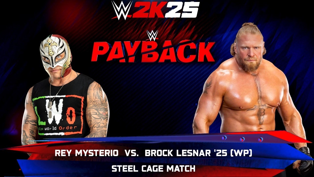 Full Match - Rey Mysterio vs Brock Lesnar: Steel Cage Match at Payback | WWE 2k25 