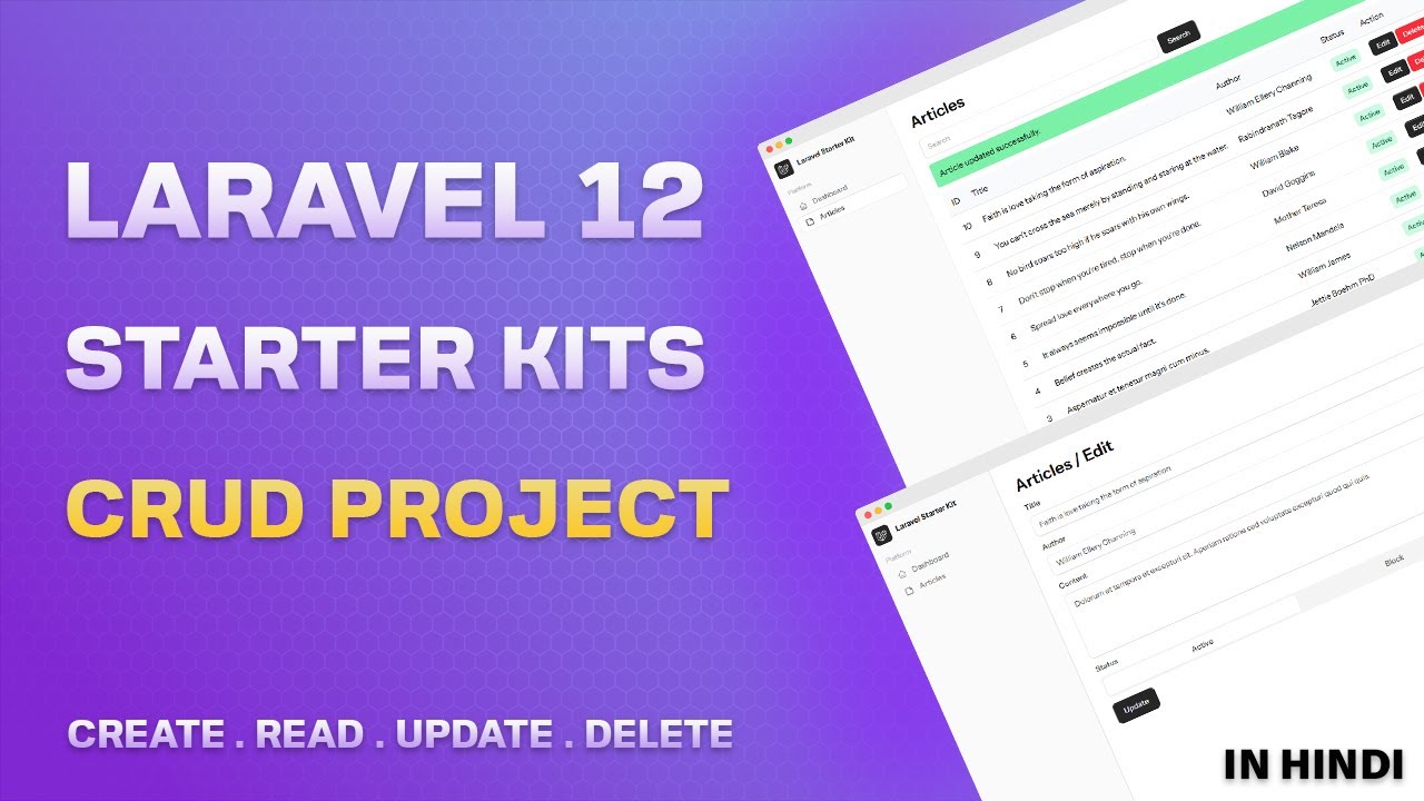 Laravel 12 Starter Kits Explained | CRUD PROJECT | Livewire Kit | PHP Tech Life Hindi