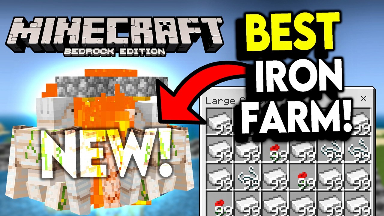BEST NEW Iron Farm In Minecraft Bedrock! - NEVER FAIL!