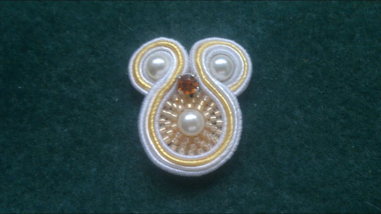 Beading4perfectionists : Soutache #1 : How to curve around a pearl earring beginners tutorial