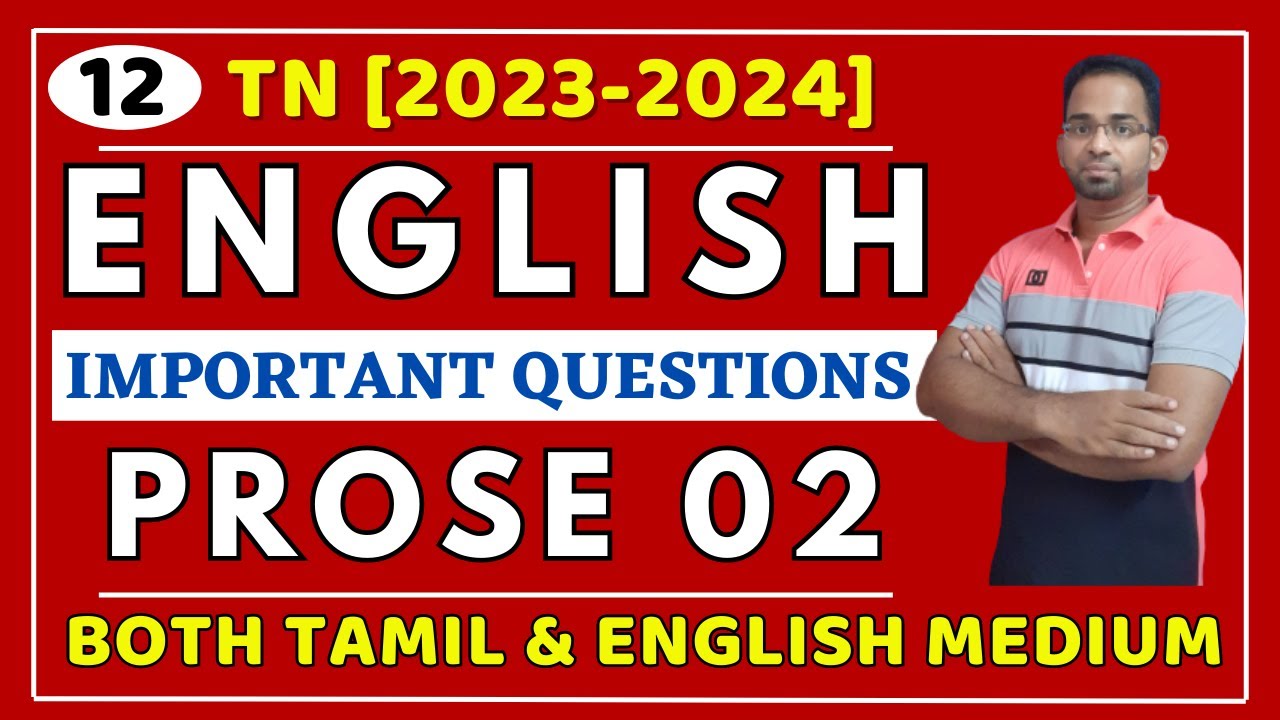 12th English Prose 2 Important Questions | 12th English Important Questions | Kalvi Tube