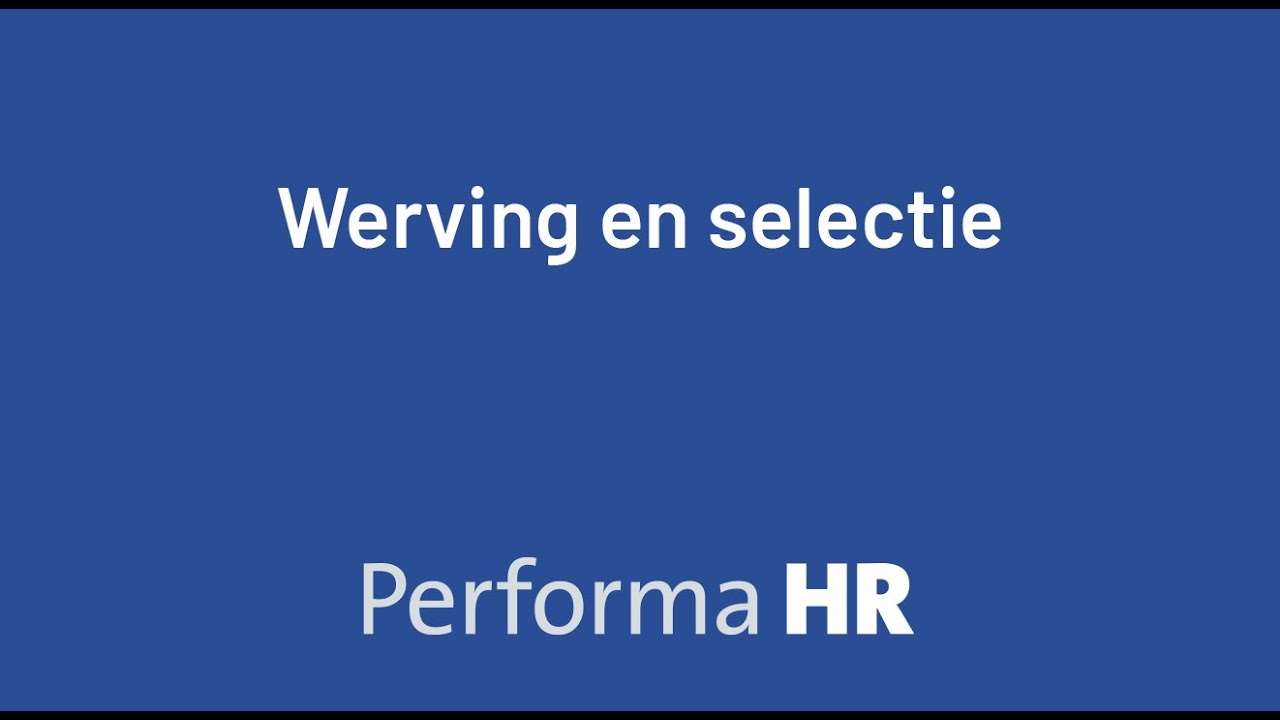 Werving en selectie