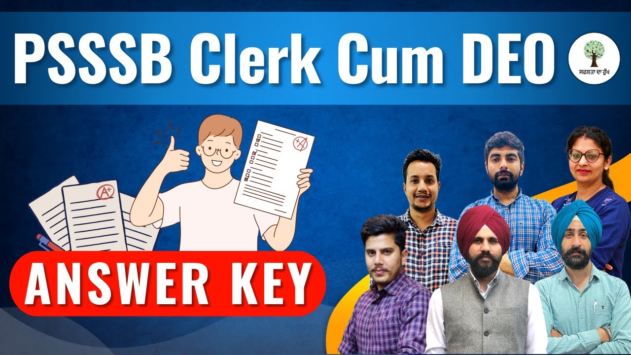 Answer Key | PSSSB Clerk - Cum - DEO 2023 | Success Tree Punjab
