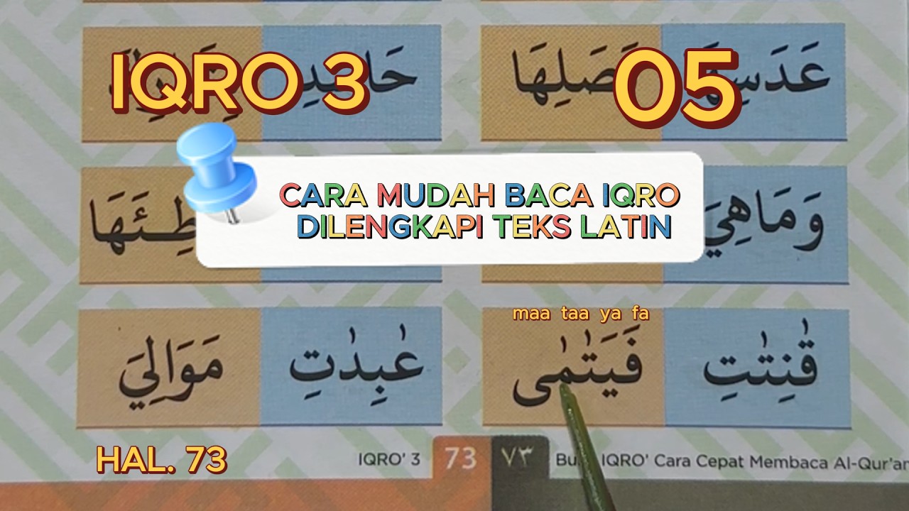 BELAJAR IQRO 3 IQRO WARNA HALAMAN 73 BAGIAN KE 05